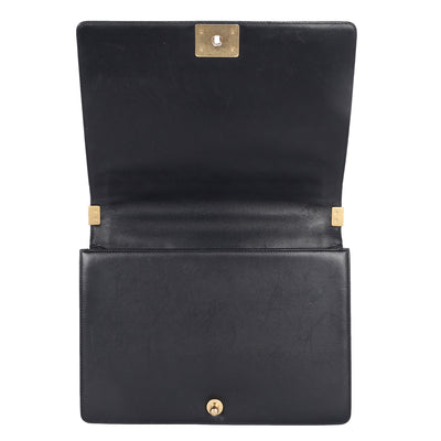 Quilted Large Boy Flap Black