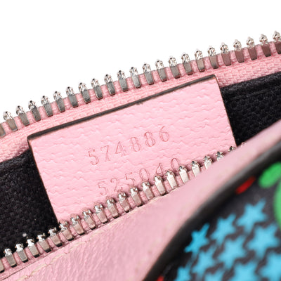 GG Supreme Monogram Psychedelic Shoulder Bag Black Multicolor Sugar Pink