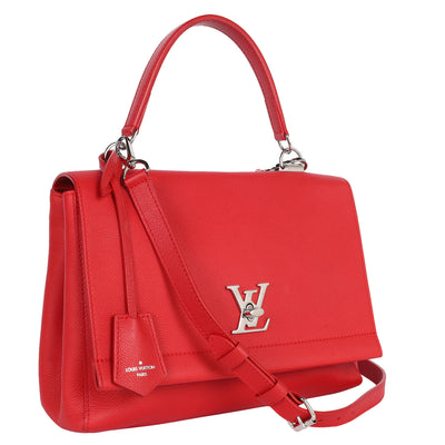 Soft Calfskin Lockme II Top Handle Rubis