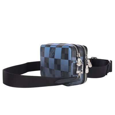 Giant Damier Graphite Alpha Wearable Wallet Navy