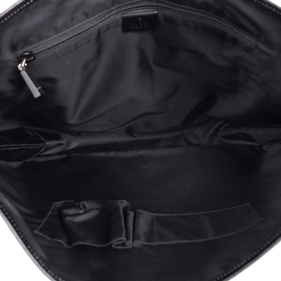 Coated Canvas Interlocking G Large Flap Messenger Bag Black