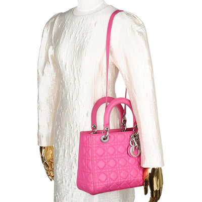 Lady Dior Leather Shoulder Bag