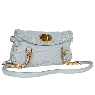 Nappa Quilted Studded Shoulder Bag