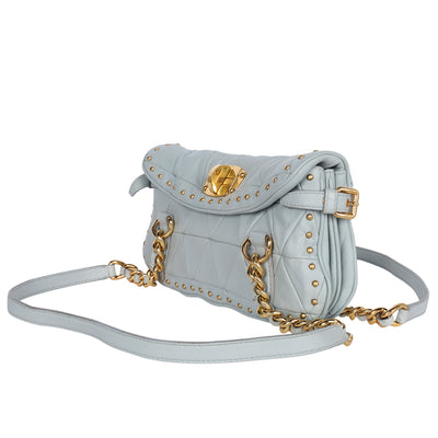 Nappa Quilted Studded Shoulder Bag