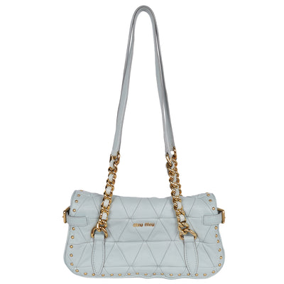 Nappa Quilted Studded Shoulder Bag