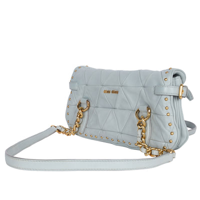 Nappa Quilted Studded Shoulder Bag
