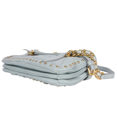 Nappa Quilted Studded Shoulder Bag