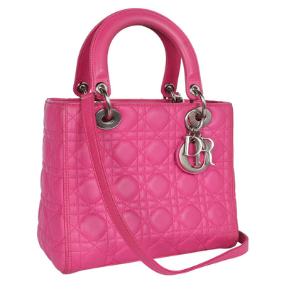 Lady Dior Leather Shoulder Bag