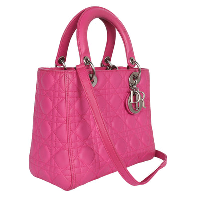 Lady Dior Leather Shoulder Bag