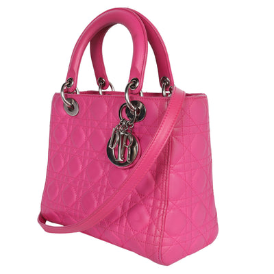 Lady Dior Leather Shoulder Bag