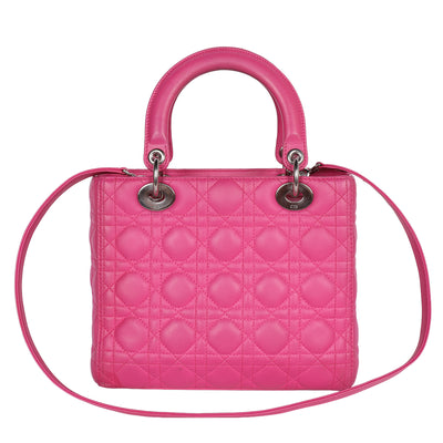 Lady Dior Leather Shoulder Bag