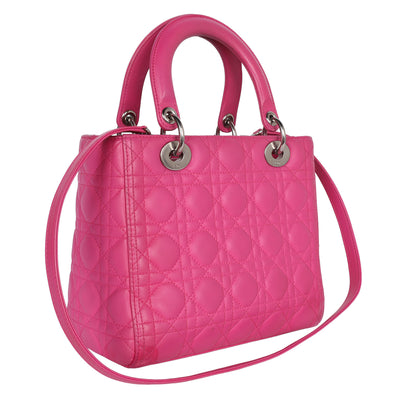 Lady Dior Leather Shoulder Bag