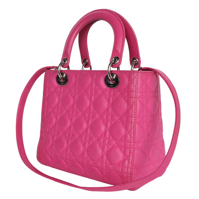 Lady Dior Leather Shoulder Bag