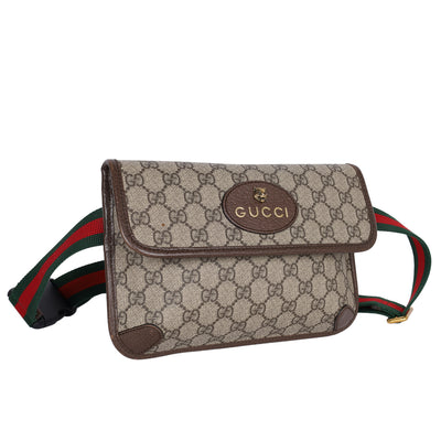 GG Supreme Monogram Neo Vintage Web Belt Bag Brown