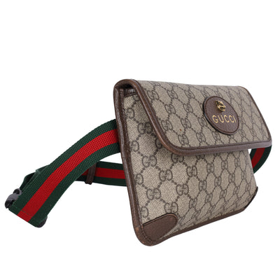 GG Supreme Monogram Neo Vintage Web Belt Bag Brown