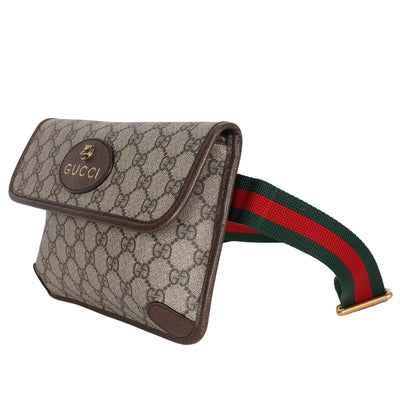 GG Supreme Monogram Neo Vintage Web Belt Bag Brown