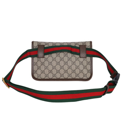 GG Supreme Monogram Neo Vintage Web Belt Bag Brown