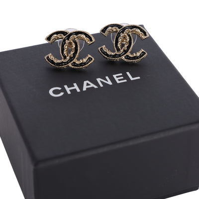 Interlocking CC Enamel Stud Earrings