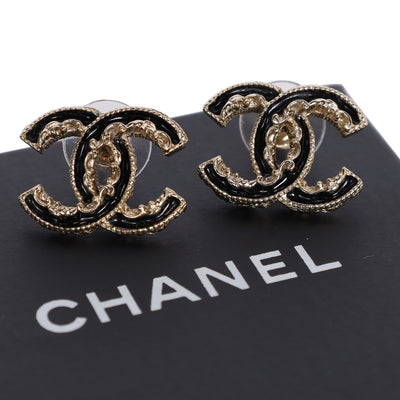 Interlocking CC Enamel Stud Earrings