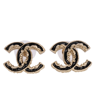 Interlocking CC Enamel Stud Earrings