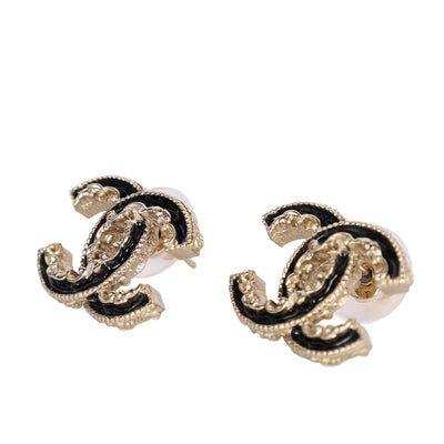 Interlocking CC Enamel Stud Earrings