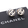 Coco Mark Round Enamel Pierced Earrings