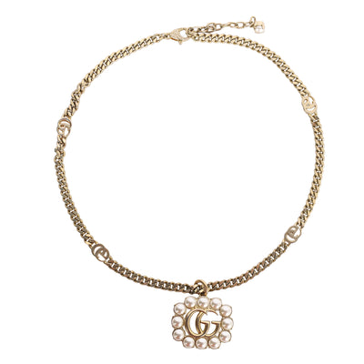 Faux Pearl GG Pendant Necklace