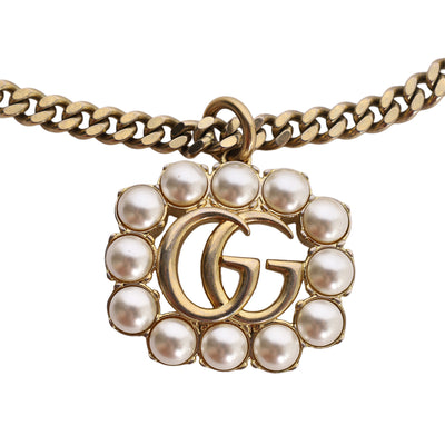 Faux Pearl GG Pendant Necklace