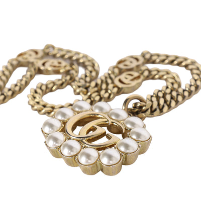 Faux Pearl GG Pendant Necklace