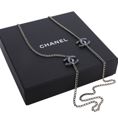 Crystal Baguette CC Double Strand Necklace