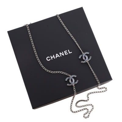 Crystal Baguette CC Double Strand Necklace