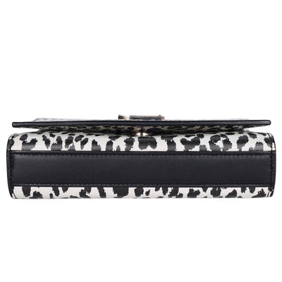 Calfskin Leopard Small Monogram Kate Satchel