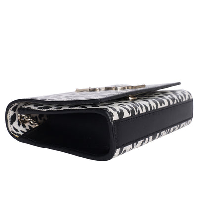 Calfskin Leopard Small Monogram Kate Satchel