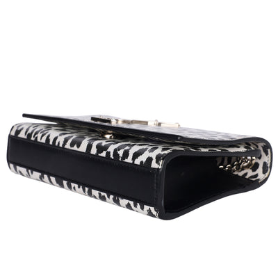 Calfskin Leopard Small Monogram Kate Satchel