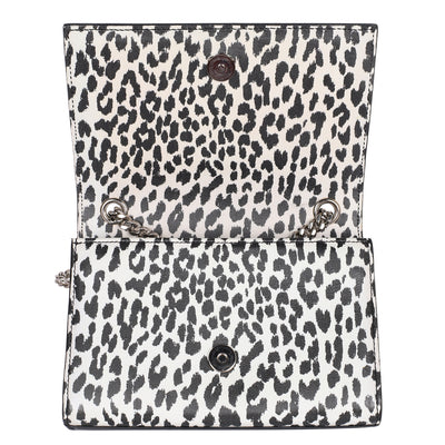 Calfskin Leopard Small Monogram Kate Satchel