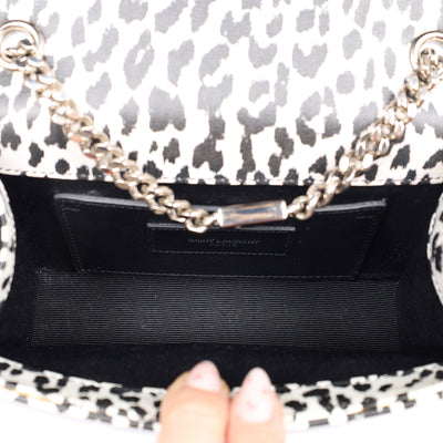 Calfskin Leopard Small Monogram Kate Satchel