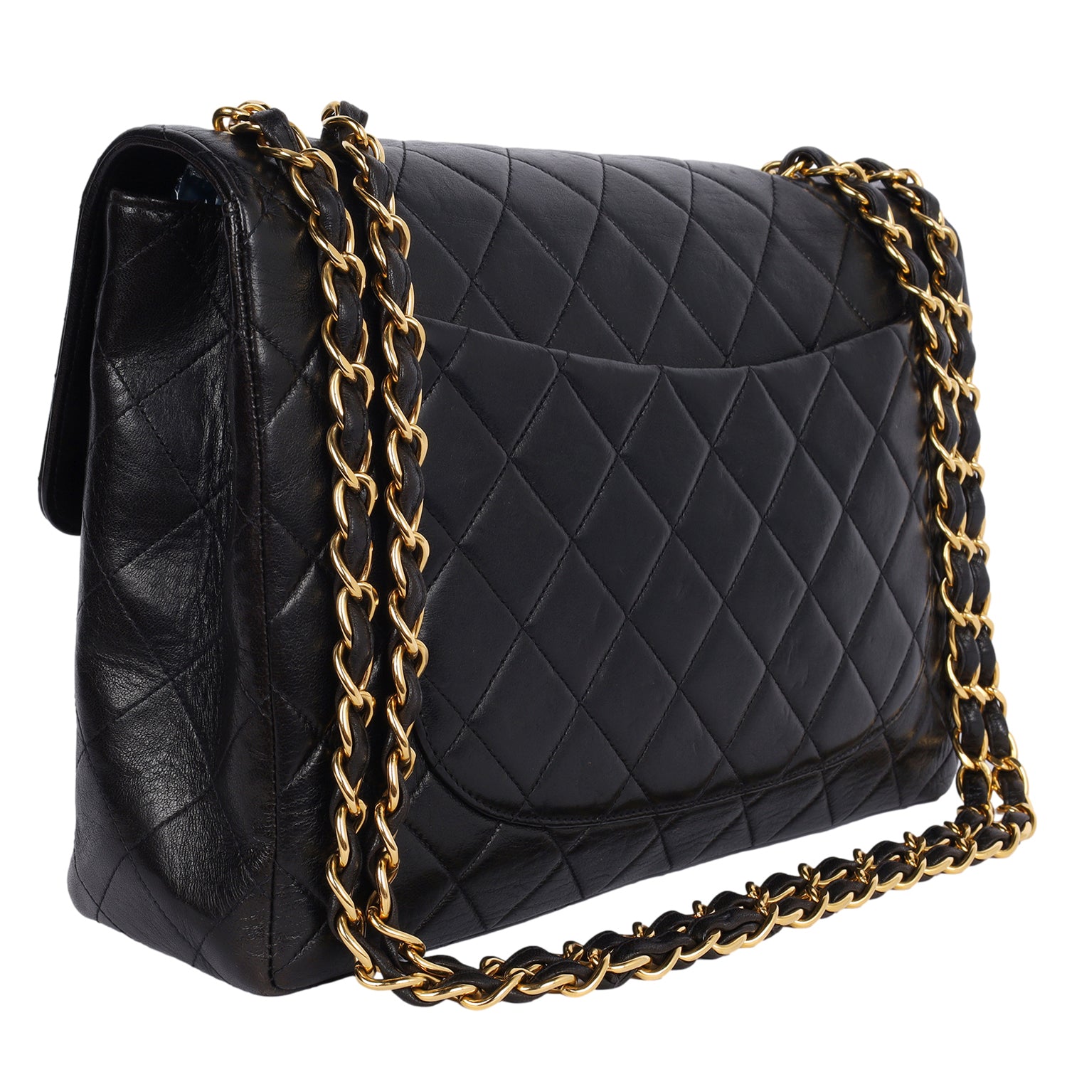 Chanel // 2010s Black Quilted Leather Classic Flap Jumbo Shoulder Bag – VSP  Consignment