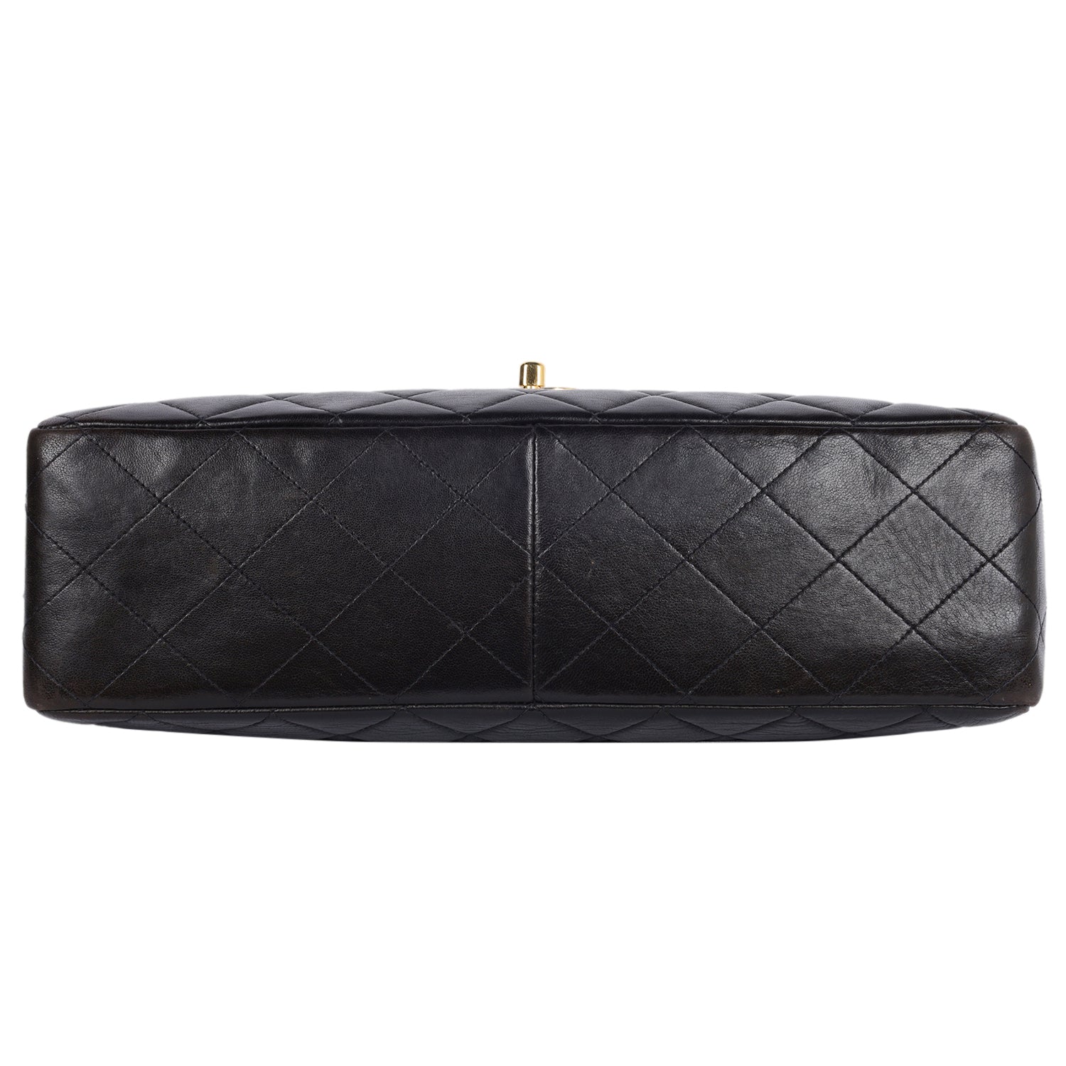 Chanel Black Quilted Lambskin Jumbo XL Vintage Classic Flap Bag Chanel