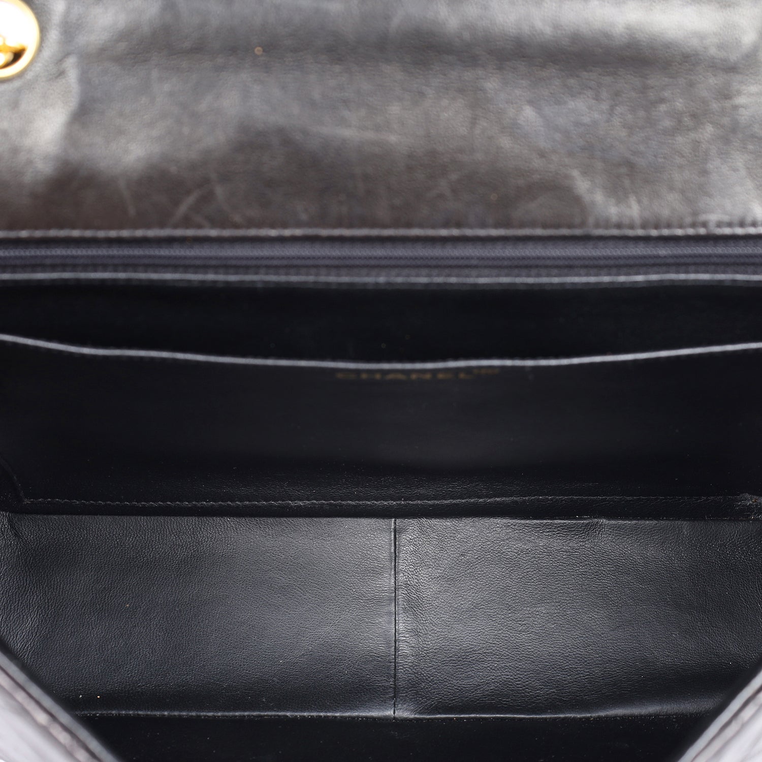 Chanel Black Quilted Leather Vintage Front Pocket Bag Chanel