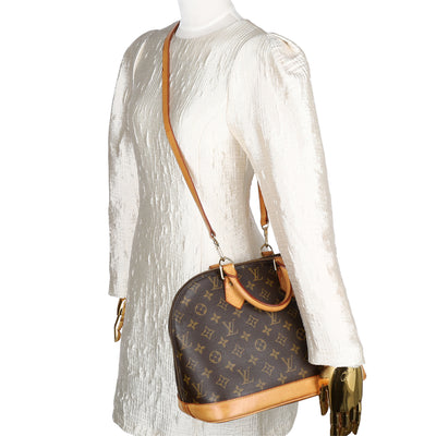 Alma Monogram Canvas Leather Satchel