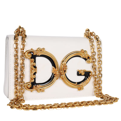 DG Girls Flap Bag Embellished Leather