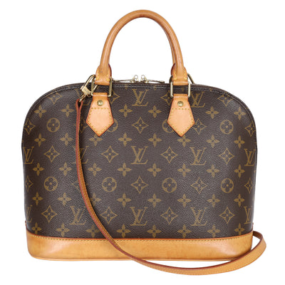 Alma Monogram Canvas Leather Satchel