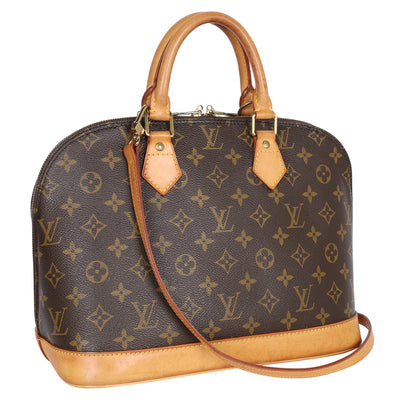 Alma Monogram Canvas Leather Satchel