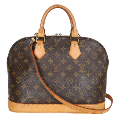 Alma Monogram Canvas Leather Satchel