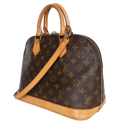 Alma Monogram Canvas Leather Satchel