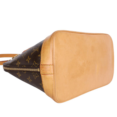 Alma Monogram Canvas Leather Satchel
