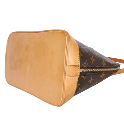 Alma Monogram Canvas Leather Satchel