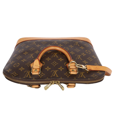 Alma Monogram Canvas Leather Satchel