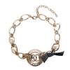 Light Gold CC Pearl Chain Link Choker Necklace