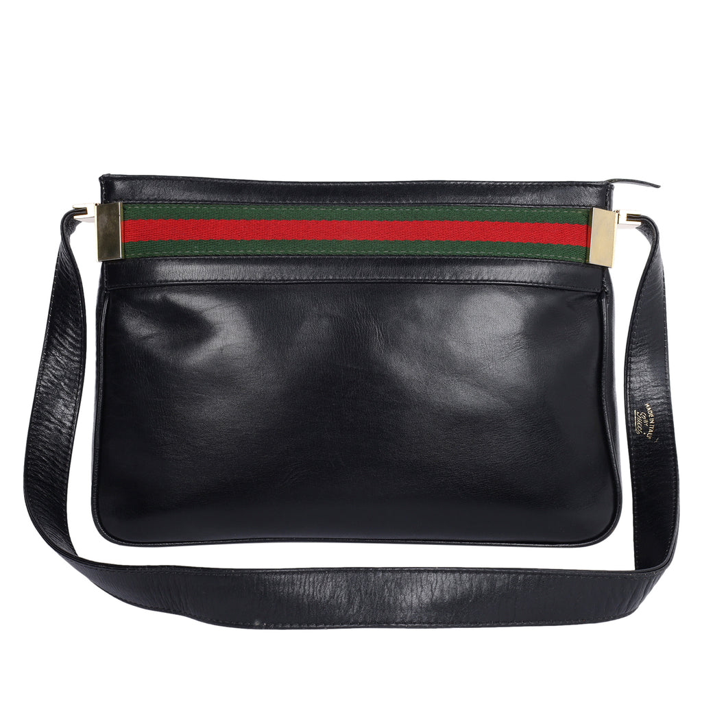 gucci messenger bag black leather